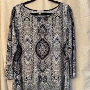 Roz & Ali from Dressbarn tunic 3/4 sleeve top sz. XL
